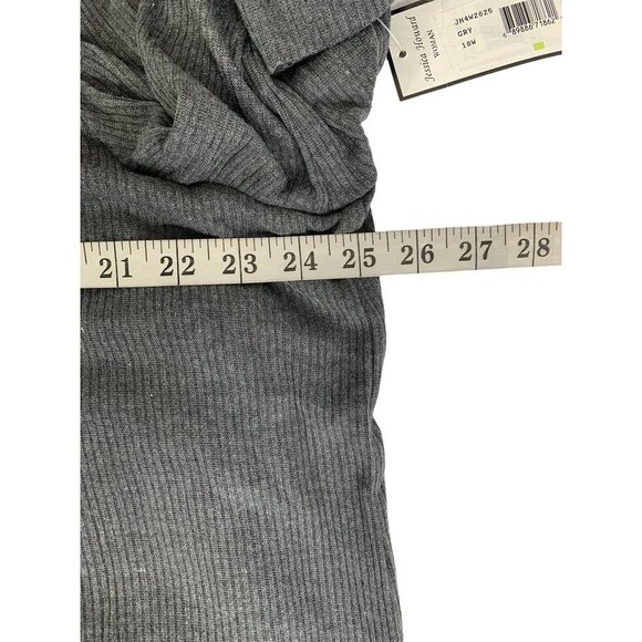 Jessica Howard Women's Plus Size Charcoal Dress & Cardigan Set - Picture 8 of 9